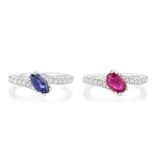 Sapphire Ring and Ruby Ring