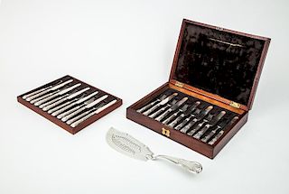George IV Silver Twenty-Four Piece Fruit Set, in the 'Shell and Thread' Pattern