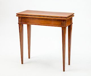 Italian Neoclassical Mahogany and Fruitwood Parquetry Games Table