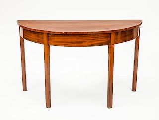 Pair of Federal Mahogany D-Shaped Console Tables