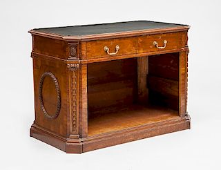 George III Style Carved Mahogany Desk