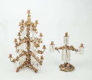 Rococo Style Gilt-Metal Tiered Twelve-Light Candelabrum