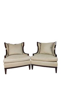 Pair of Overupholstered Club Chairs