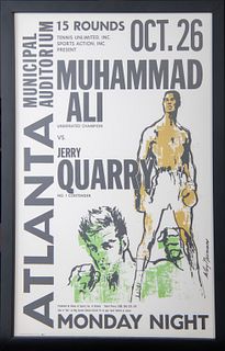 Ali vs. Quarry Atlanta Fight Vintage Poster