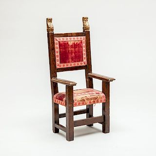 Italian Baroque Style Walnut and Parcel-Gilt Child's Armchair