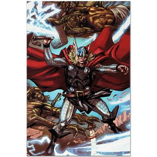 Marvel Comics "Thor: Heaven and Earth #3" Numbered Limited Edition Giclee on Canvas by Pascal Alixe with COA.