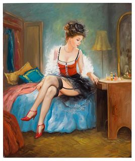 Taras Sidan- Original Giclee on Canvas "Mademoiselle"