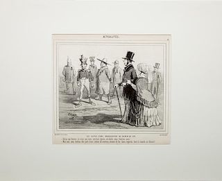 After Charles Amédée de Noé (aka Cham) (1818-1879): Les Suites D'une Inauguration De Chemin De Fer