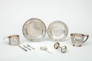 Group of Nine Children's Silver Articles