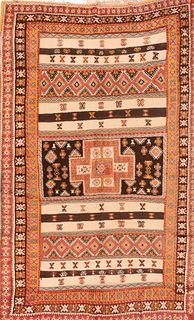 NO RESERVE Vintage Moroccan Kilim Rug 5'3'' x 8'3'' (1.60 x 2.51 m)