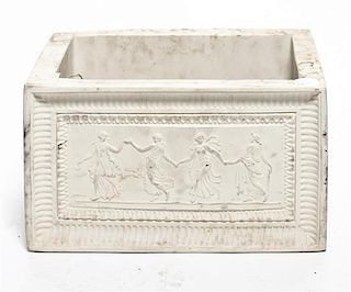 A Neoclassical Cast Stone Jardiniere, Height 11 1/2 inches.