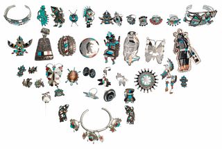 Native American Zuni Silver Jewelry Assortment
