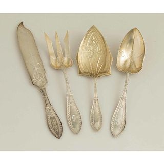 Gilt Silver Serving Pieces, Olympic Pattern