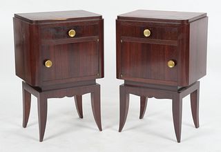 Pair of French Art Deco Rosewood Nightstands