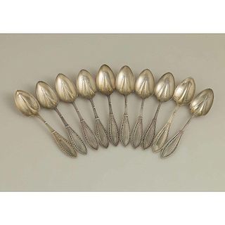 Silver Ice Cream Spoons, Olympic Pattern