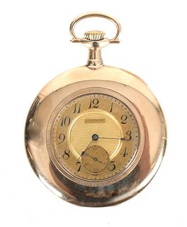 A 14k Gold Pocket Watch by Waltham