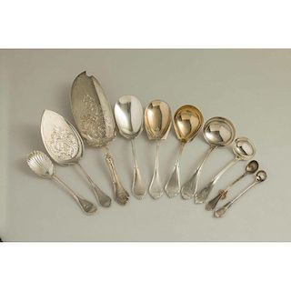 Assorted Silver Serving Pieces, Gothic Pattern