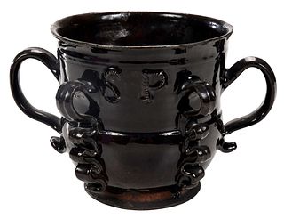 English Brown Glazed Earthenware Cup