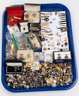 ANTIQUE, VINTAGE, AND CONTEMPORARY MEN'S JEWELRY, UNCOUNTED LOT