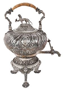 George III English Silver Hot Water Urn, Rebecca Emes & Edward Barnard
