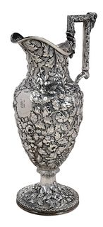 Kirk Coin Silver Repousse Pitcher 
