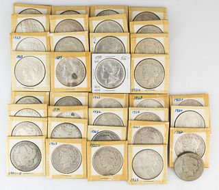 ASSORTED UNITED STATES SILVER DOLLARS, LOT OF 36