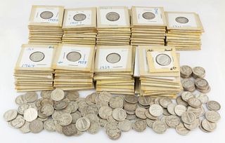 ASSORTED UNITED STATES SILVER DIMES, LOT OF 221 +/-