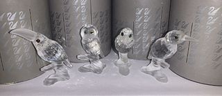 SWAROVSKI Crystal Figurines Birds â€œUp In The Treesâ€ Toucan Owl Parrot Kingfisher