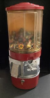 Glass and Die Cast Metal  Ball Coin  Machine. 