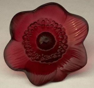 Lalique Signed Anemone flower with box and paperwork