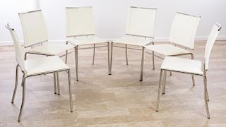 Cassina Style Leather & Chrome Side Chairs