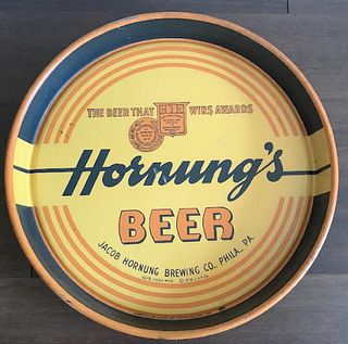 TIN LITHO HORNUNGS BEER TRAY