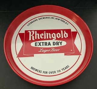 TIN LITHO RHEINGOLD EXTRA DRY LAGER BEER TRAY 
