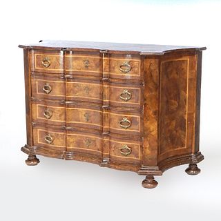 Italian Renaissance Style Burl & Satinwood Banded Chest of Drawers, 20thC