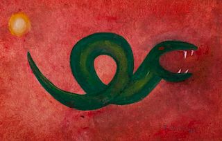 Rufino Tamayo Tempura Snake Painting