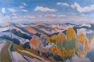 Lucy Freeman Claiborne Oil on Canvas Landscape