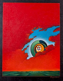 Roger Hane "Disk in the Sky" Acrylic On Canvas