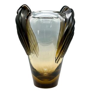 Lalique Crystal Vase, Marrakech Amber