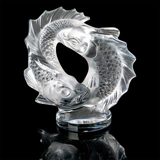 Lalique Crystal Double Fish Sculpture