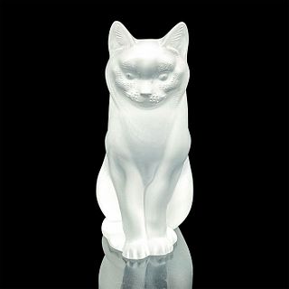 Lalique Large Crystal Cat Sculpture