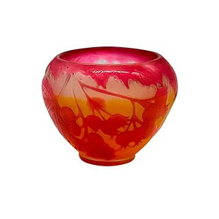 Galle Glass Crab Apple Vase