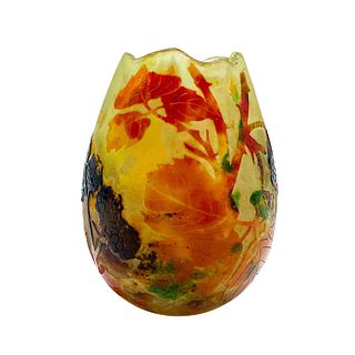 Daum Nancy Cameo Glass Small Vase
