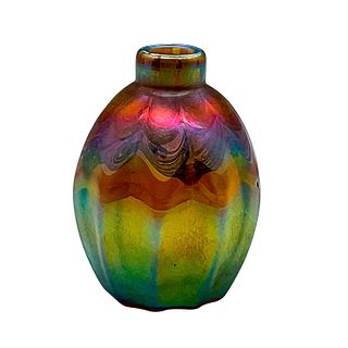 Vintage Iridescent Small Glass Vase