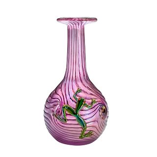 Miniature Glass Bud Vase, Climbing Frog