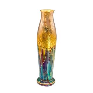 Art Glass Vase, Golden Sunflower