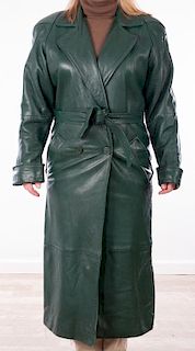 Leather Express Vintage Trench Coat, Green