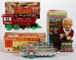 ASSORTED VINTAGE BATTERY POWERED TOYS, LOT OF THREE