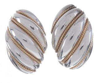 Tiffany & Co. Sterling & 18K Swirl Earrings