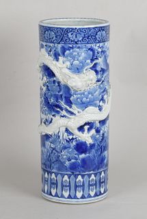 A Japanese Porcelain Umbrella Stand