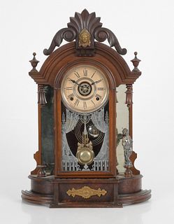 William L. Gilbert Walnut 'Occidental' Parlor Clock